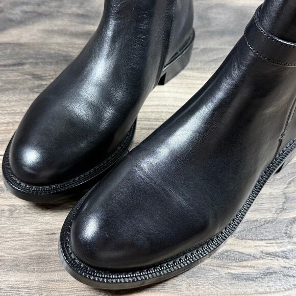 NIB Sam Edelman Nolynn 8M Black Leather Buckle Short Riding Ankle Boots Booties - Picture 9 of 12
